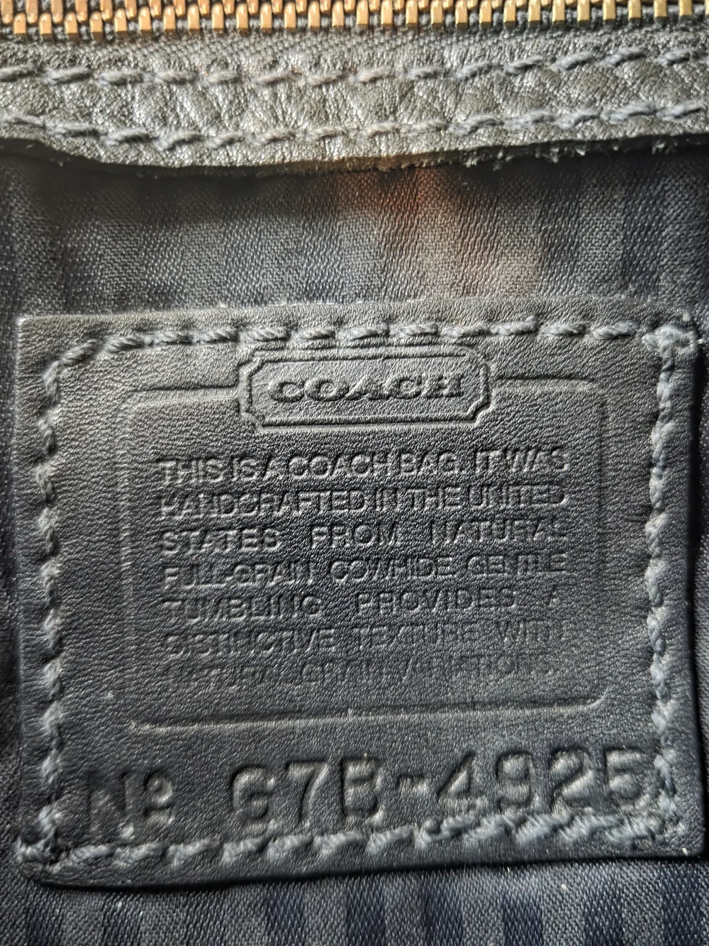 Vintage 97 Coach Sonoma Black Peppled Leather Backpack Purse 4925 w/original Tag